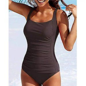 NWOT Womens’ One-Piece Swimsuit Ruched Tummy Control Bathing Suit – Size M